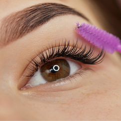 Licensed esthetician applying lash extensions at Hyde Beauty & Wellness Spa close to North Ogden, Utah